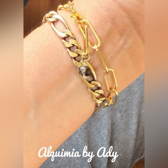 Elegant Gold and Gray agate Bracelet - Picture 4 of 4